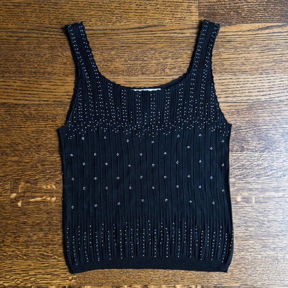 1990’s Beaded Silk Knit Sweater Set, Top and Cardigan